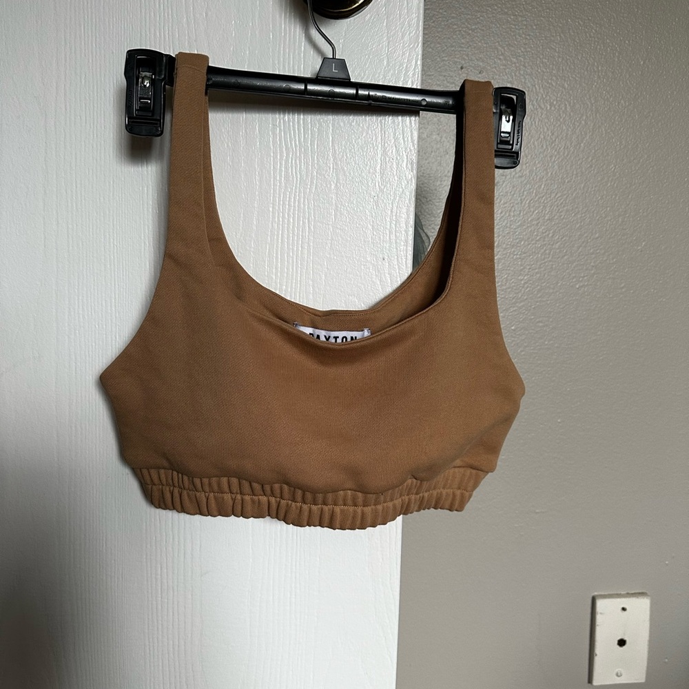 Brown Scoop Neck Bra with Wide Straps